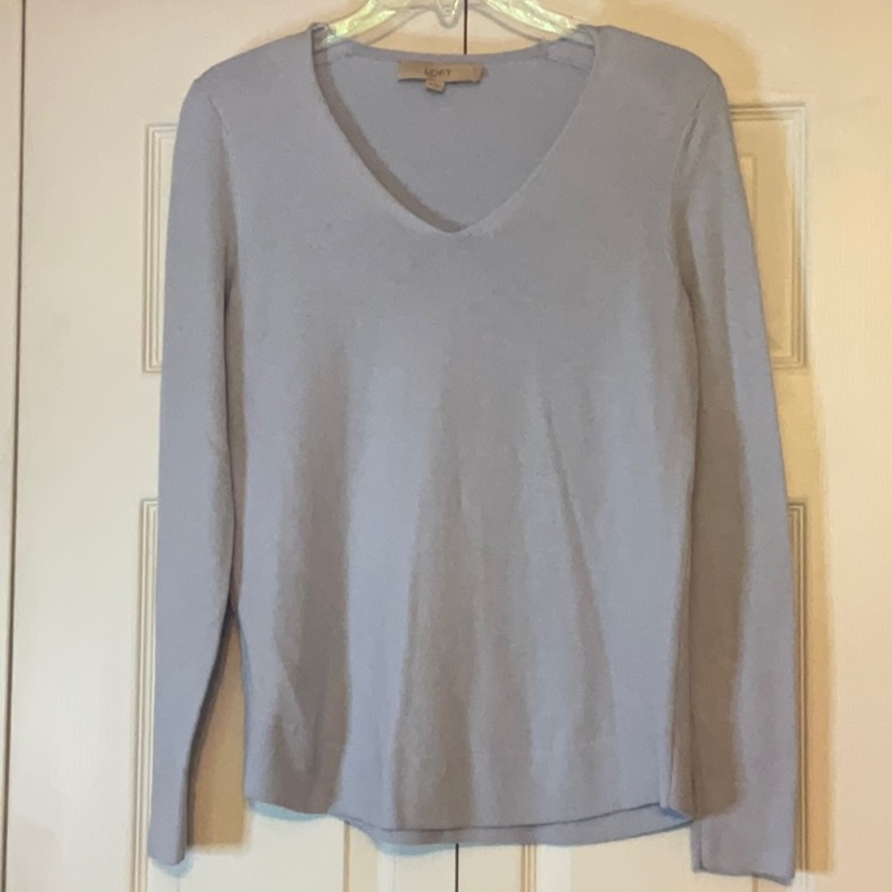 Loft Light Blue V‎ Neck Sweater Size XS